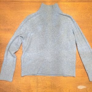 LOFT Super Soft Light Gray Mock Turtleneck Sweater - Soft Ribbed Neck